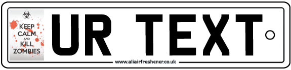 Custom Keep Calm Kill Zombies Number Plate