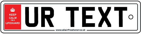 Custom Keep Calm Lifeguard Number Plate